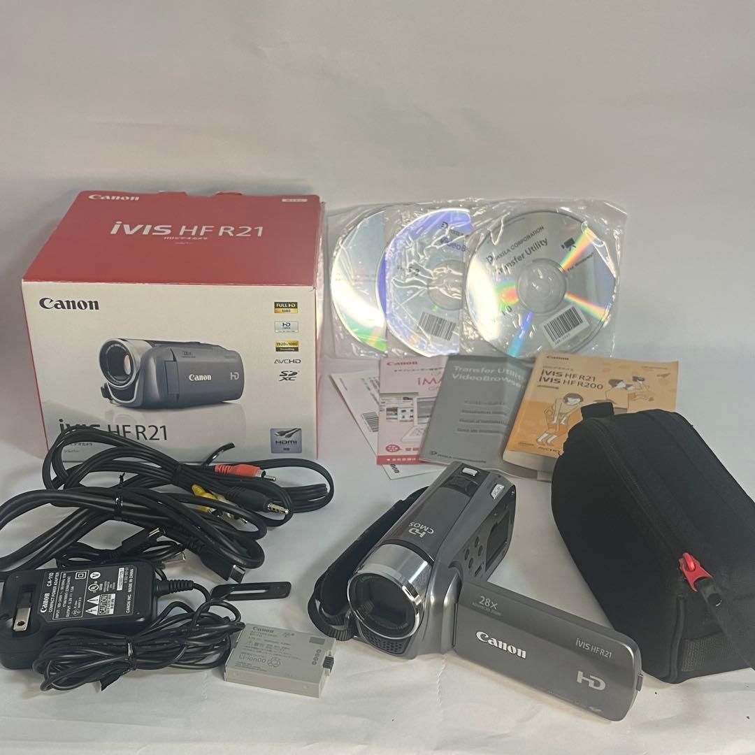 美品　Canon iVIS HF-R21 HDビデオカメラ　動作確認済　箱あり