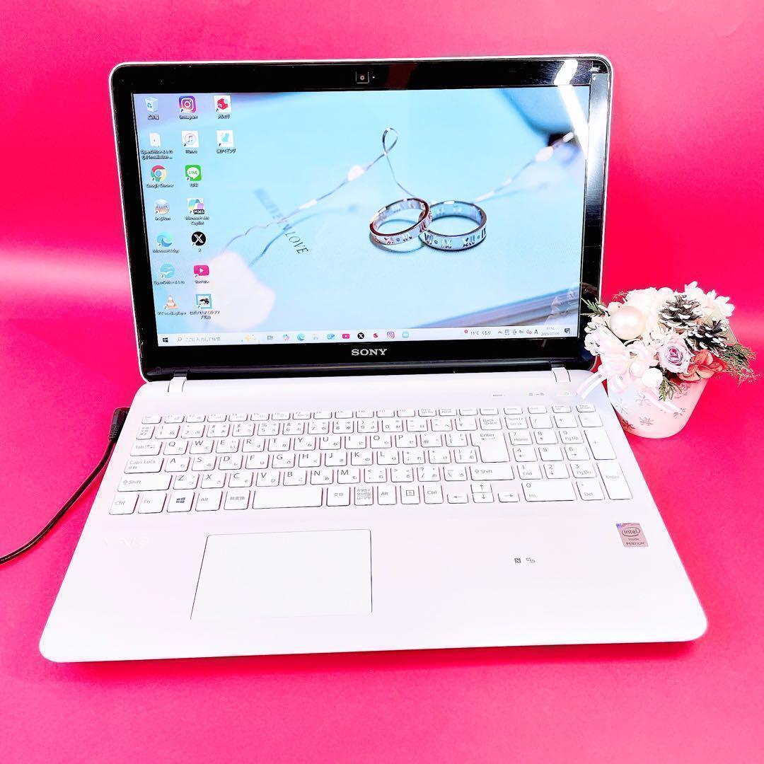 たっぷり大容量1TB‼️薄型VAIOノートパソコン✨️おしゃれホワイト