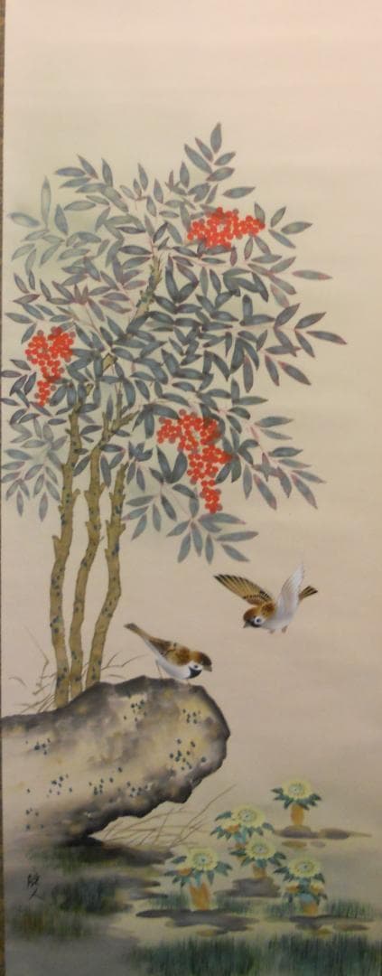 野口明 油彩画 額装品 淡き斜陽 昭和32年