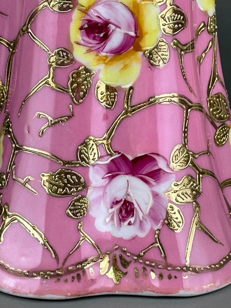 専用】オールドノリタケ 金盛り 薔薇紋 ピンク ゴールド チョコレート