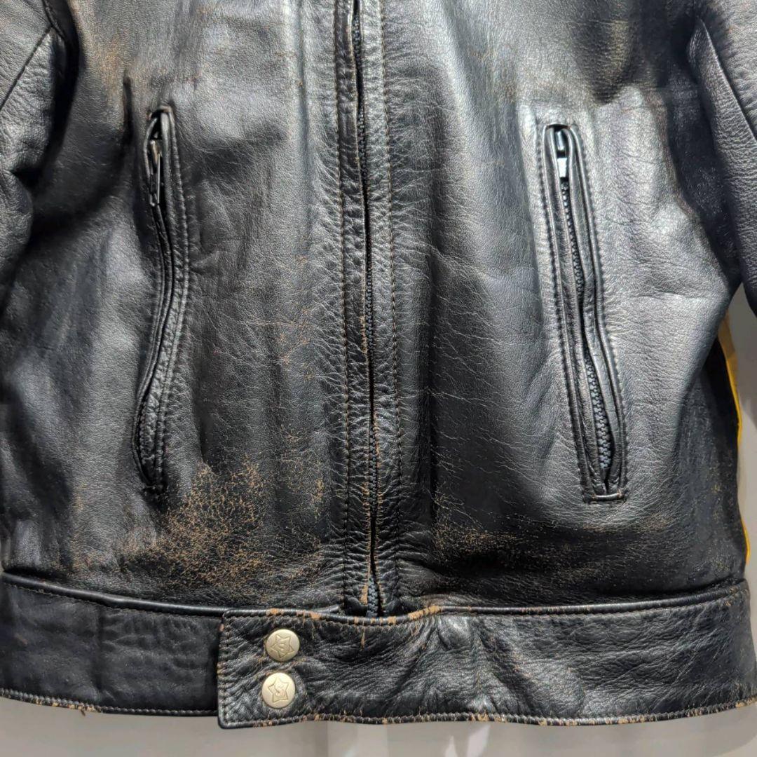 希少サイズ】 Wind Armor ライダースジャケット バイカー 牛革 光沢
