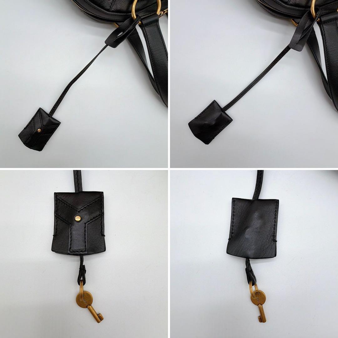 美品✨【イヴサンローラン】ミューズ オールレザー ハンドバッグ ブラック カデナ