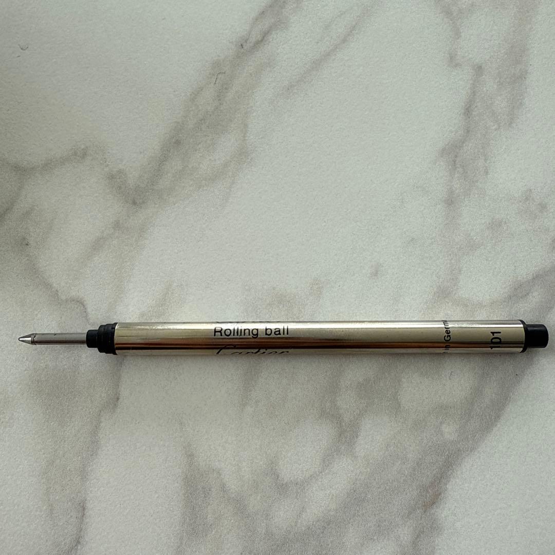新品＊未使用】Cartier 黒 ボールペン ケース付き 珍しい赤い石付き
