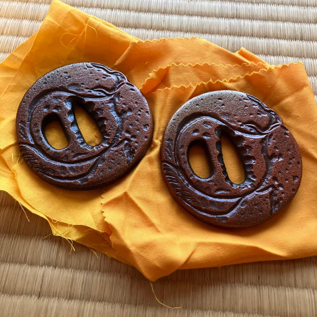 【送料無料】瓢箪文鐔 宮本武蔵 鍔 文鎮【匿名配送】