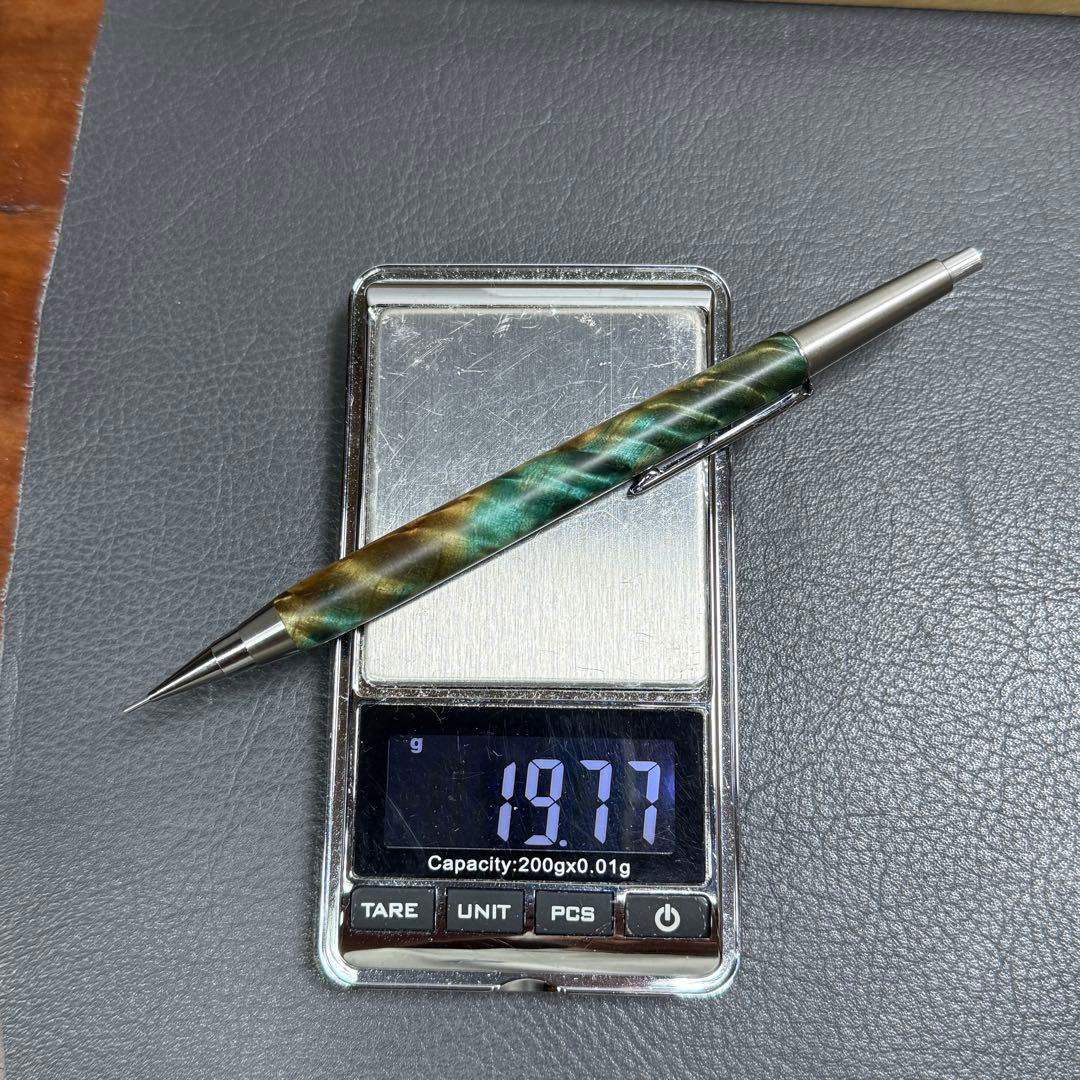 126栃サバ杢スタビ　PG-5用カスタム木軸　低重心テーパータイプ　ステンレス