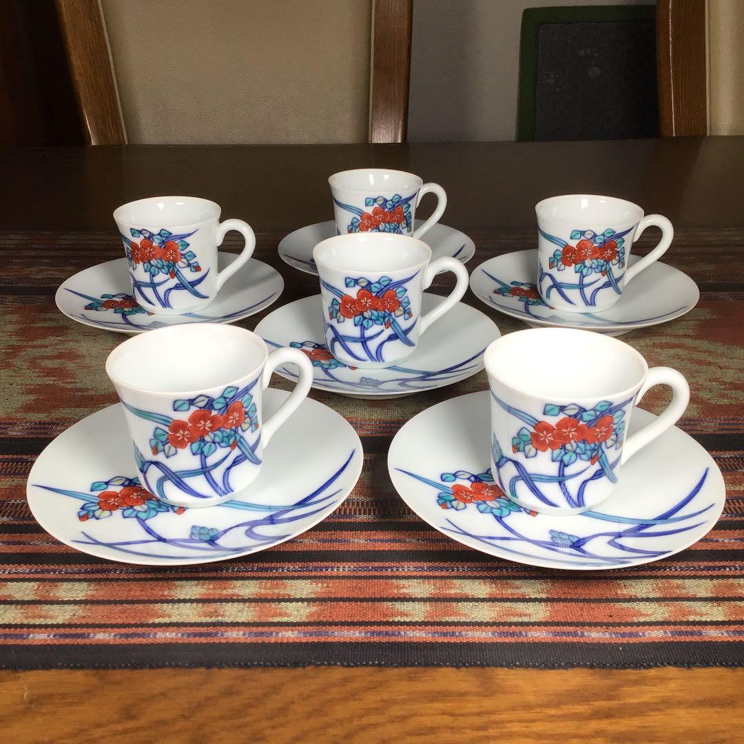 プレうー特価』 13代 今泉今右衛門 デミタス カップ&ソーサー 6客