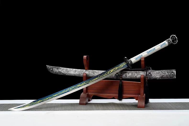 【雷電刺繍春刀】繍春刀 牛尾刀 苗刀 手鍛造打 鋼刀 冷兵器 古兵器 刀装具