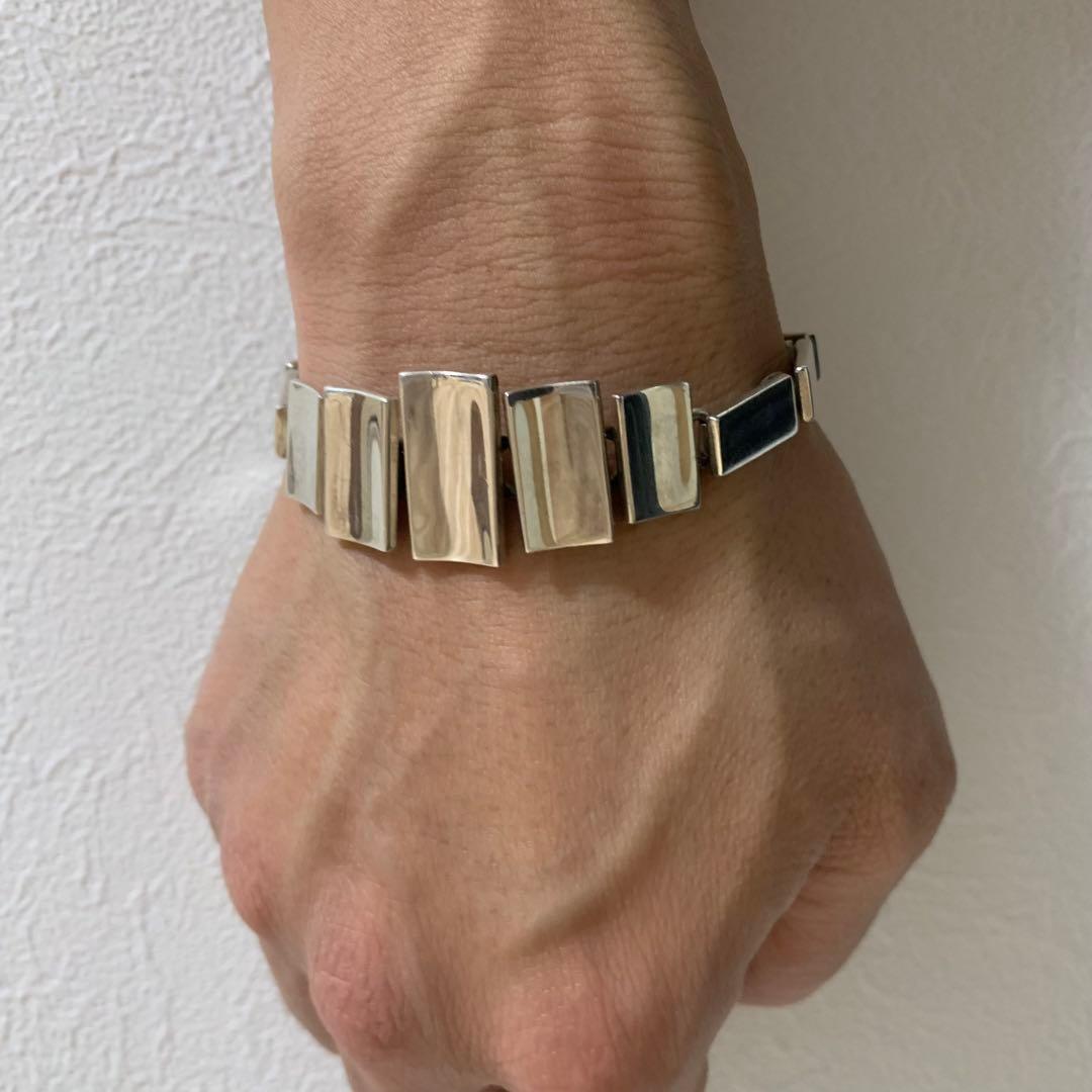 美品 ヴィンテージ メキシカンジュエリー パネルチェーンブレスレット TAXCO