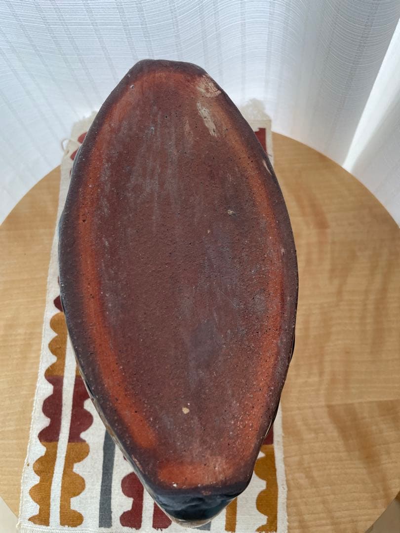 舩木研兒　花生　鐵鉛釉花生　共箱　民藝　出西窯　武内晴二郎