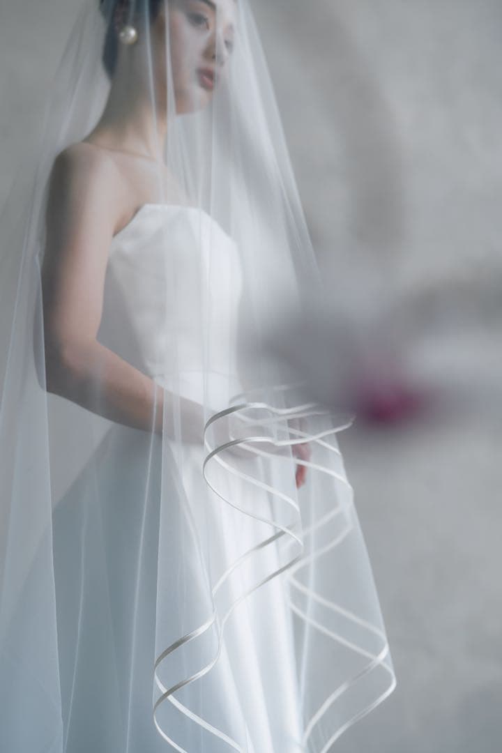 ダブルパイピングウエディングベール250cmOW