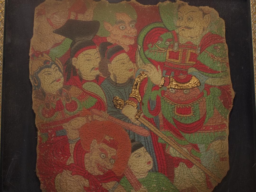 中国の壁画 戦時のもの 人物図 貴重品 AK1933A1-4