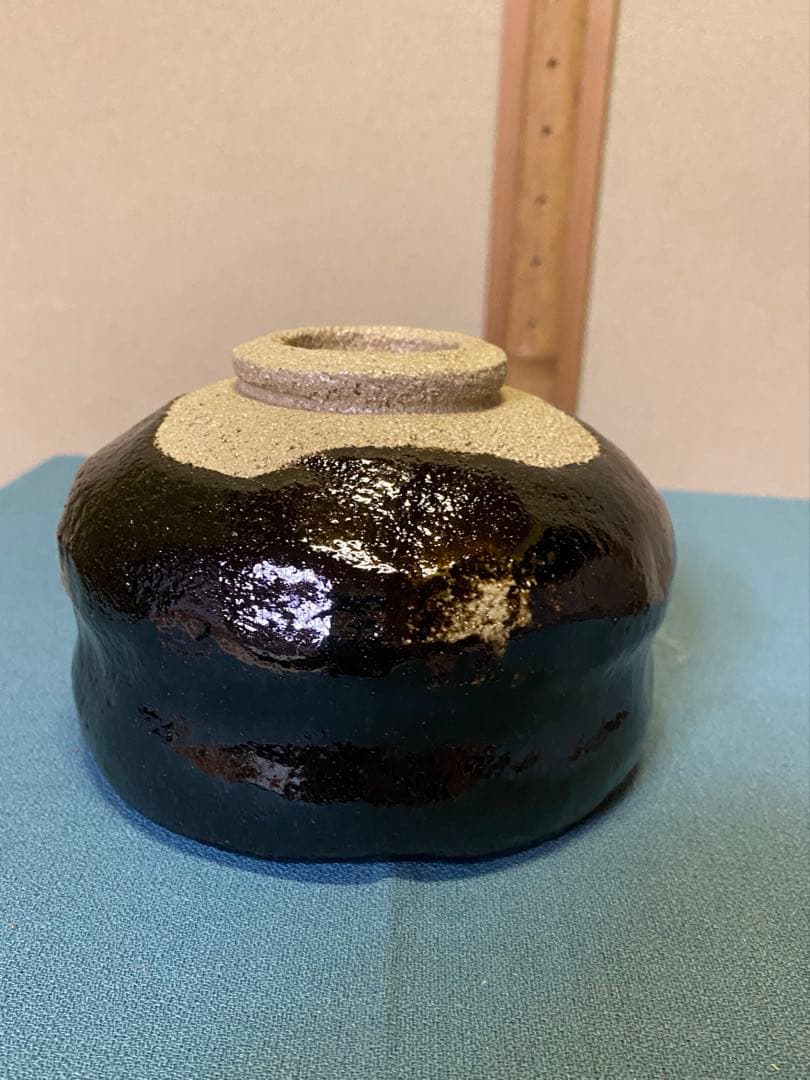 本日限定】茶道具/黒茶碗 小川長楽 『黒 松声』 鵬雲斎書付