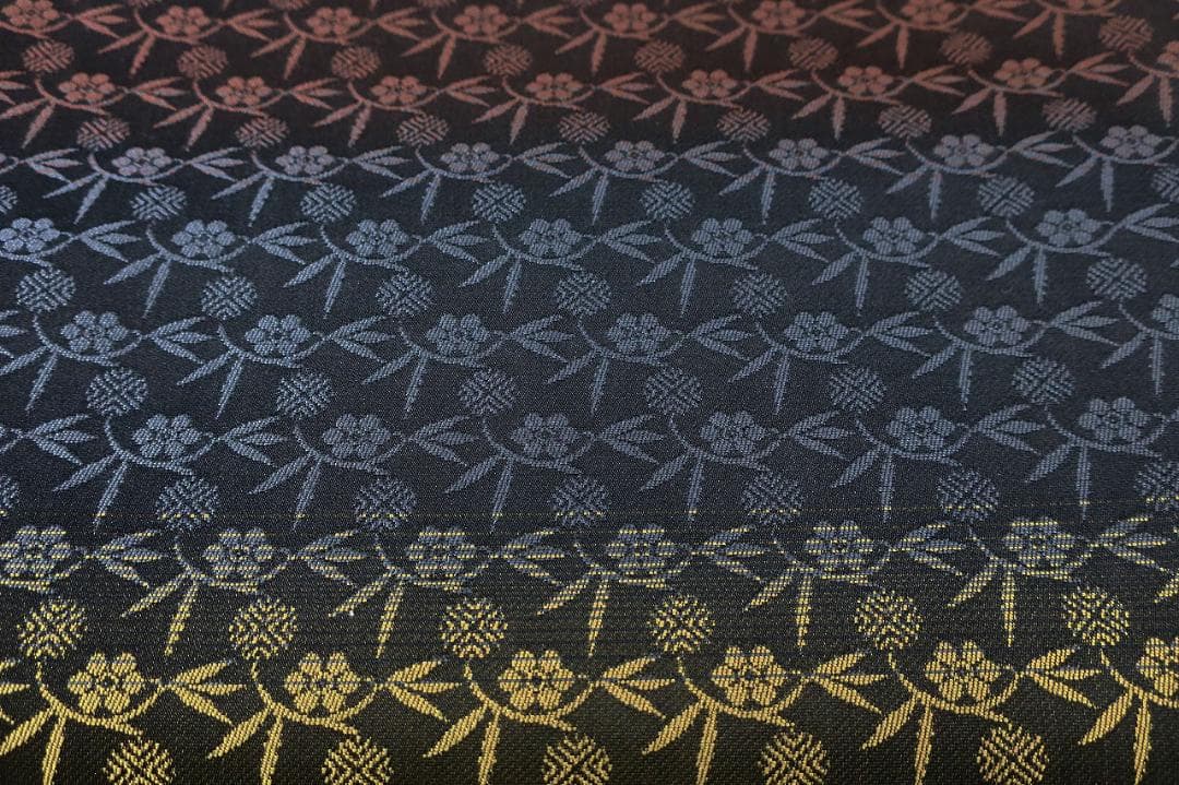 未使用品 袋帯 リバーシブル 紬地 深紫 唐花 枝花 全通柄長さ4m65cm