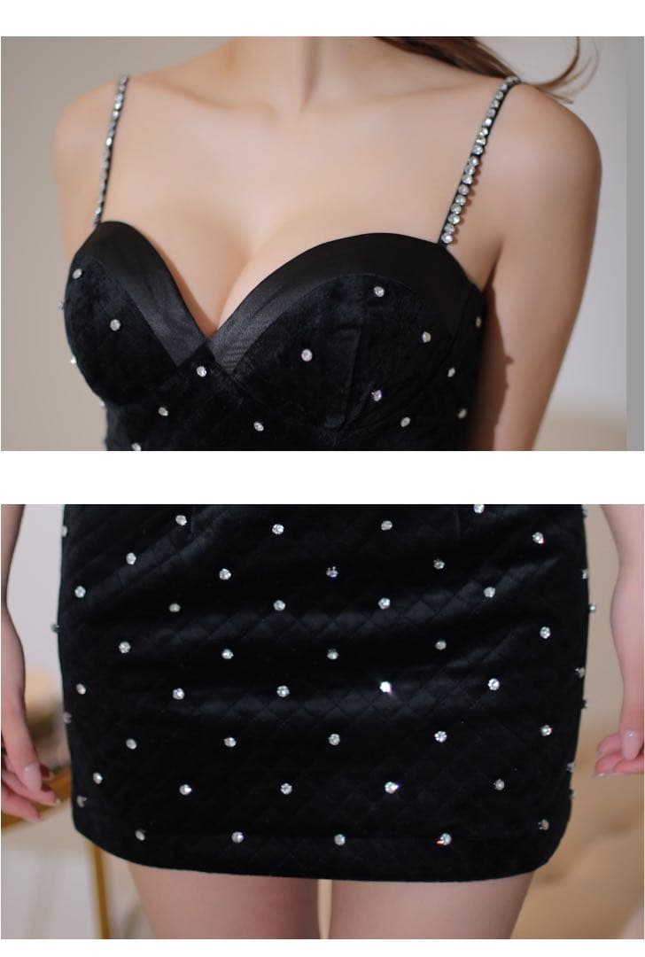 ⛄️ROBE de FLEURS ビジュー付きドレス　glossy sugar