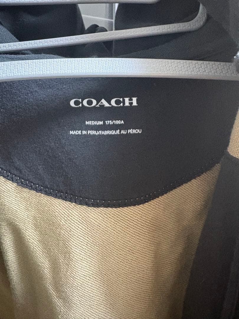 COACH ロゴ入りパーカー Mサイズ ベージュ/グレー
