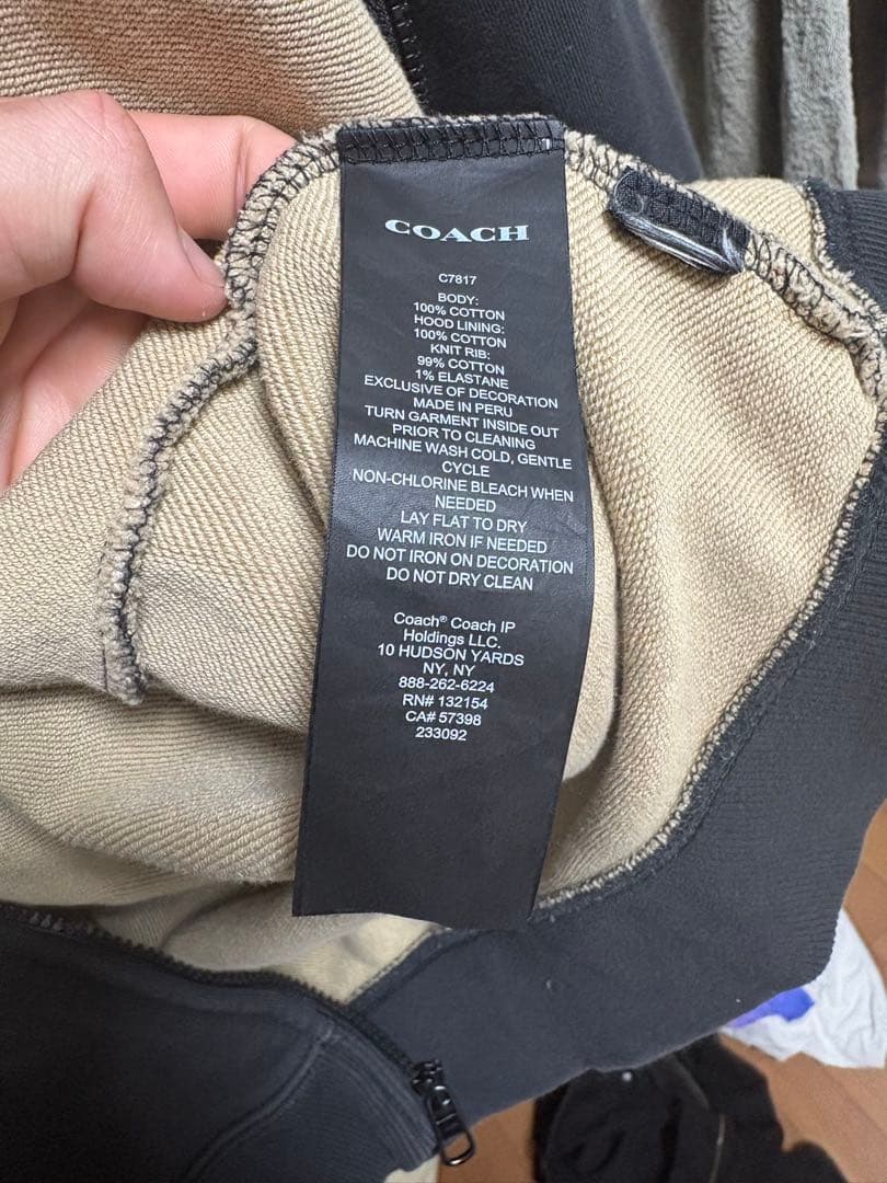COACH ロゴ入りパーカー Mサイズ ベージュ/グレー