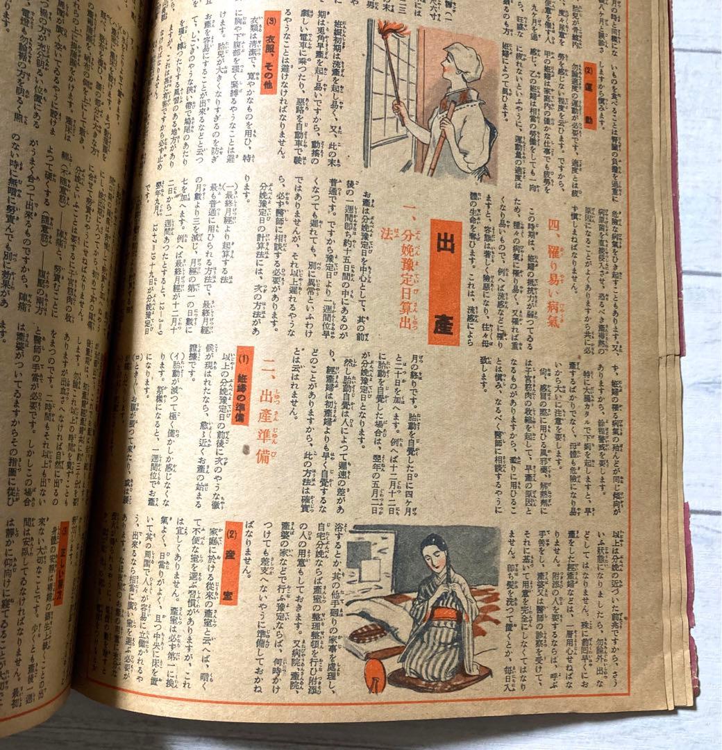 昭和15年　レトロ　婦人倶楽部　付録　約85年前の妊娠と出産に関する希少な書籍