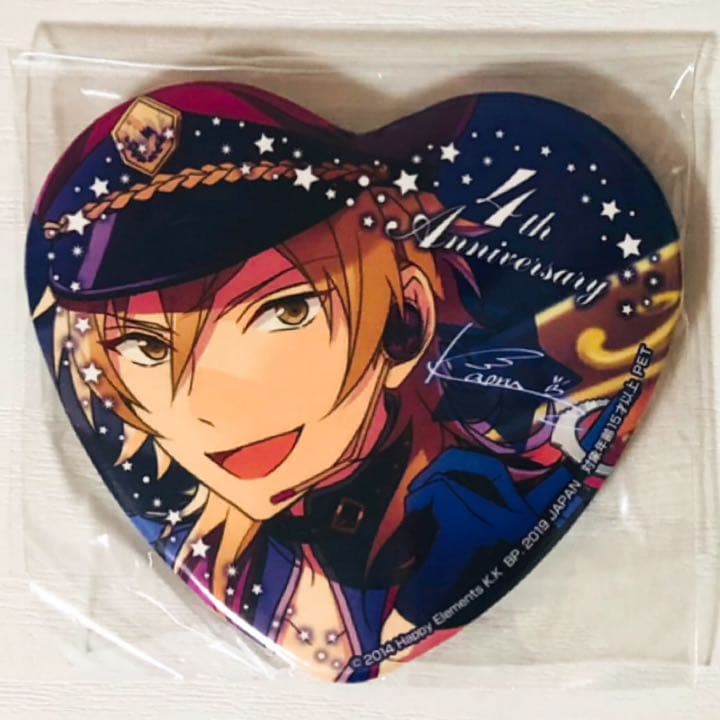 新品★あんスタ【朔間零＆羽風薫＆大神晃牙】ハート型ビッグ缶バッジ★3点セット