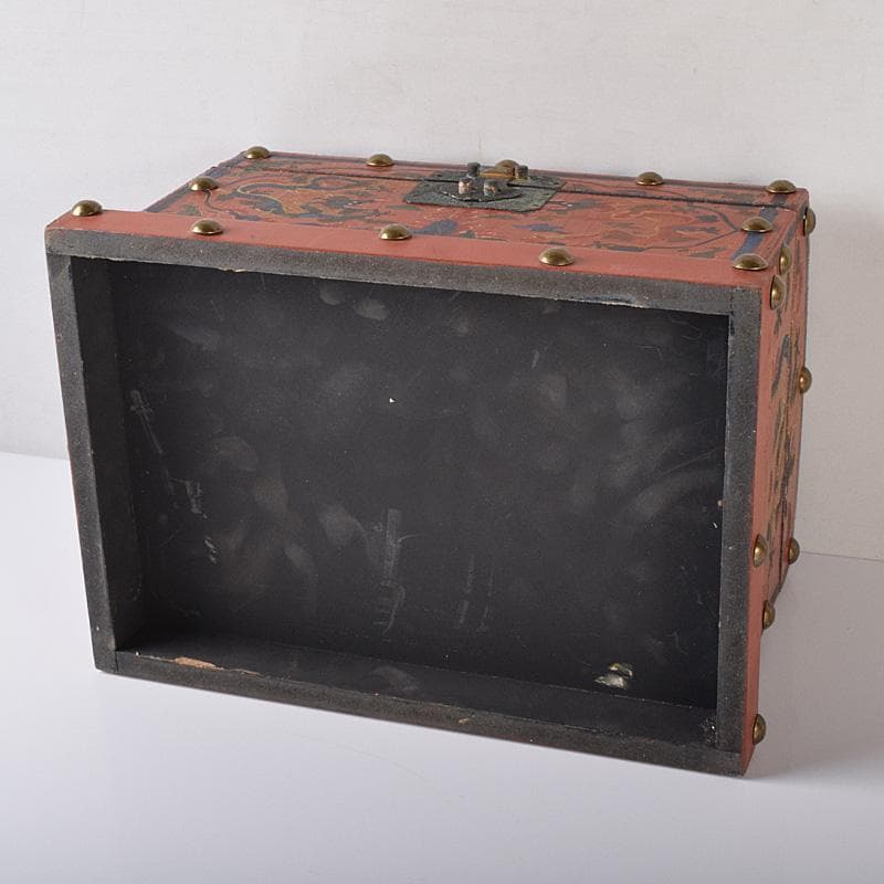 中国　古銅鍍金　双耳三つ足杯　一對　時代箱付　V　7593A