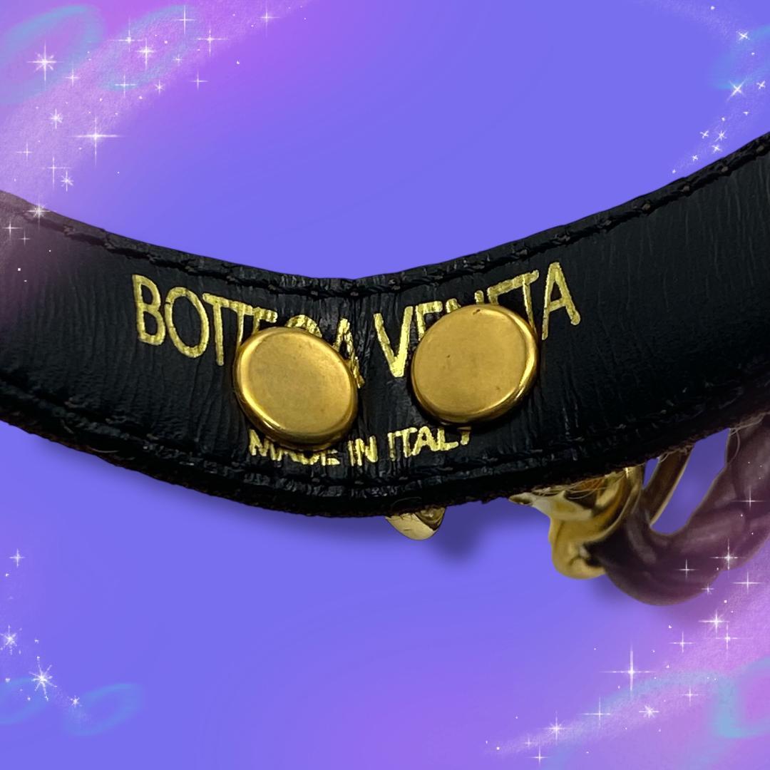 《美品》 ボッテガヴェネタ 首輪 リード レオパード ハラコ イントレチャート