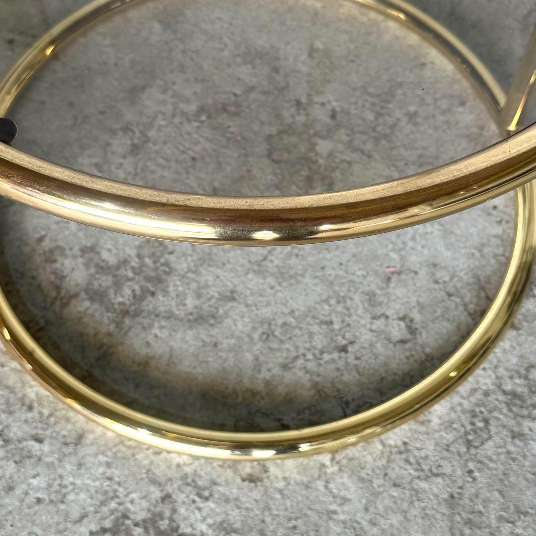 ✿北欧レトロ✿ミッドセンチュリー 3段ガラスサイドテーブル ラウンド