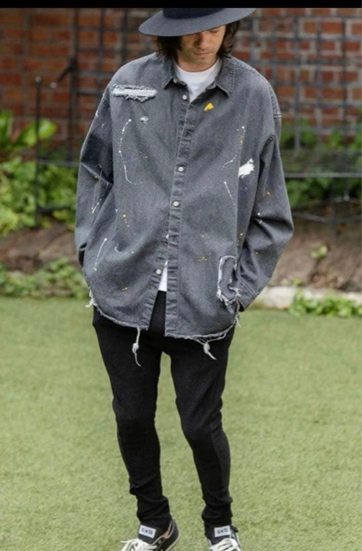 新品未使用 CAMBIO カンビオ【L】ヘリンボーン柄 サルエルパンツ