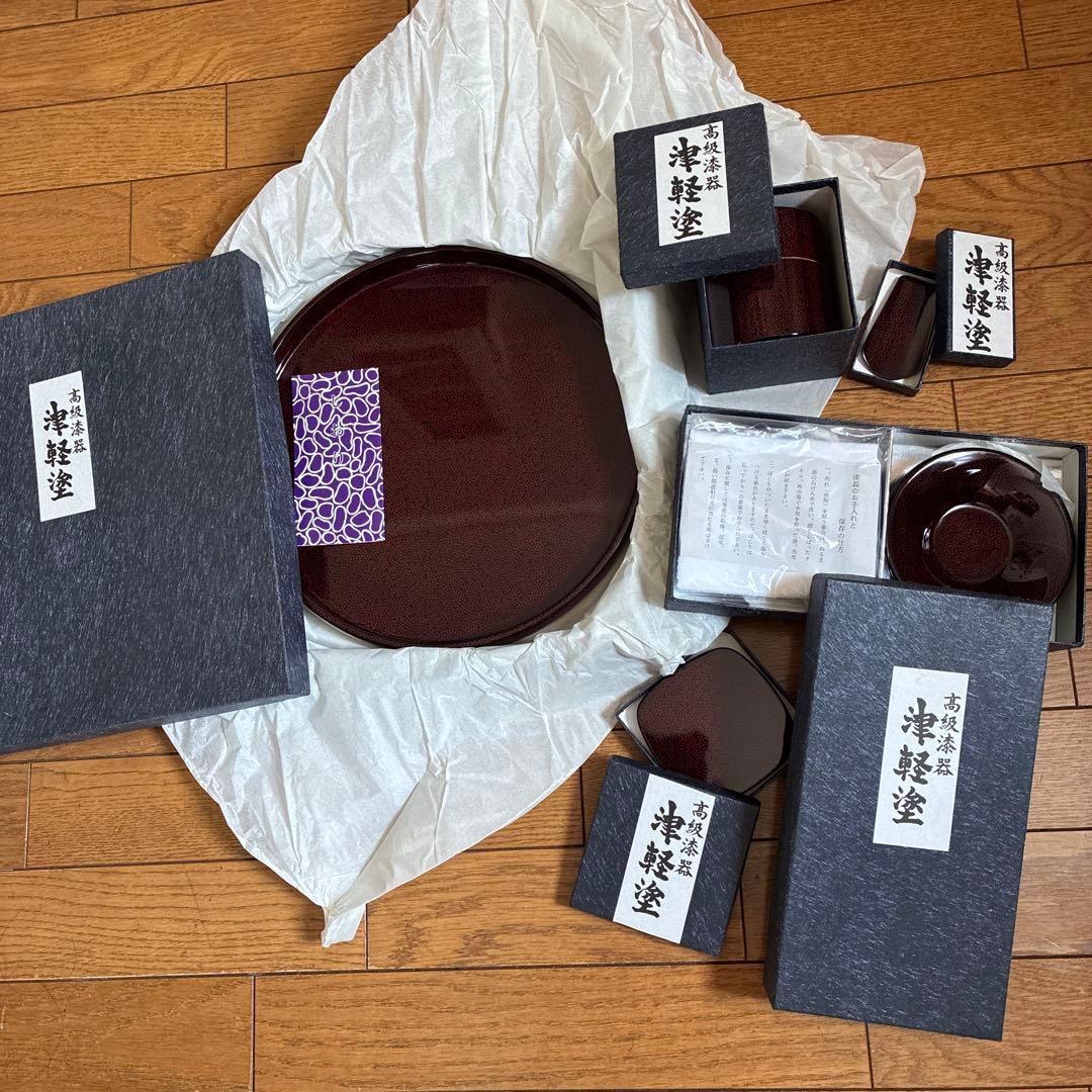 津軽塗　盆　茶筒　茶托　ヘラ コースター 津軽塗 盆 茶筒 茶托 ヘラ コースター 津軽塗 盆 茶筒 茶托 ヘラ