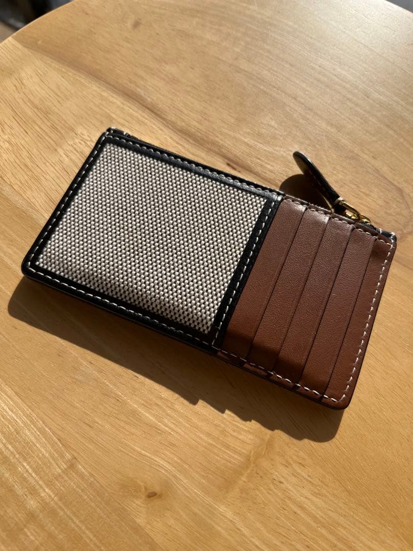 BURBERRY カードケース レザー キャンバス バイカラー