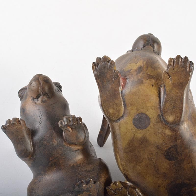 ブロンズ像 古銅 うさぎ 兎 一對 置物 重さ合計約2076g D R7486 - メルカリ