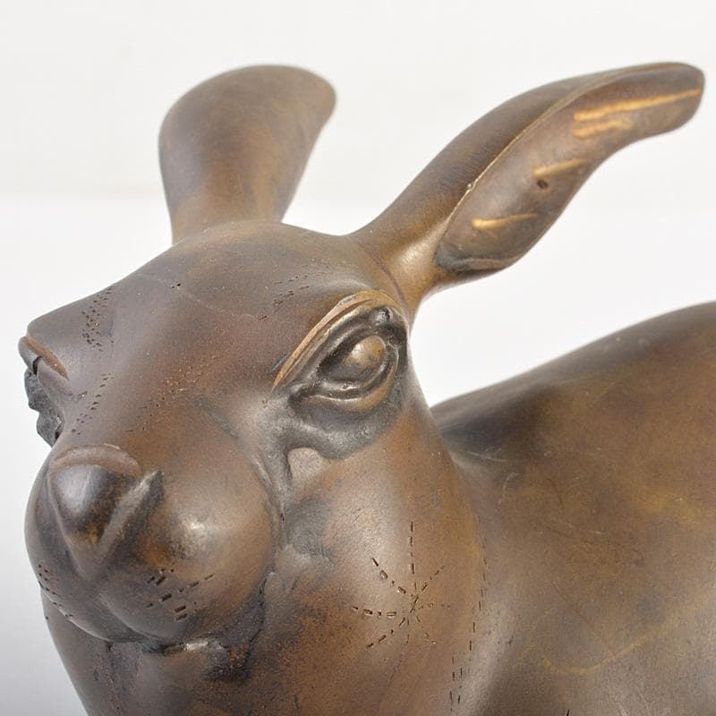 ブロンズ像 古銅 うさぎ 兎 一對 置物 重さ合計約2076g D R7486 - メルカリ