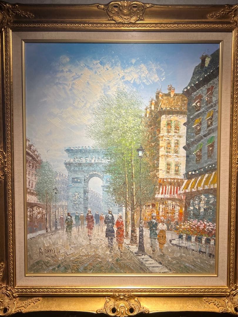 肉質油彩画【パリの風景】直筆サインあり 肉筆油彩画【パリの風景画】直筆サインあり gallery-uchida_y1-1509-j5