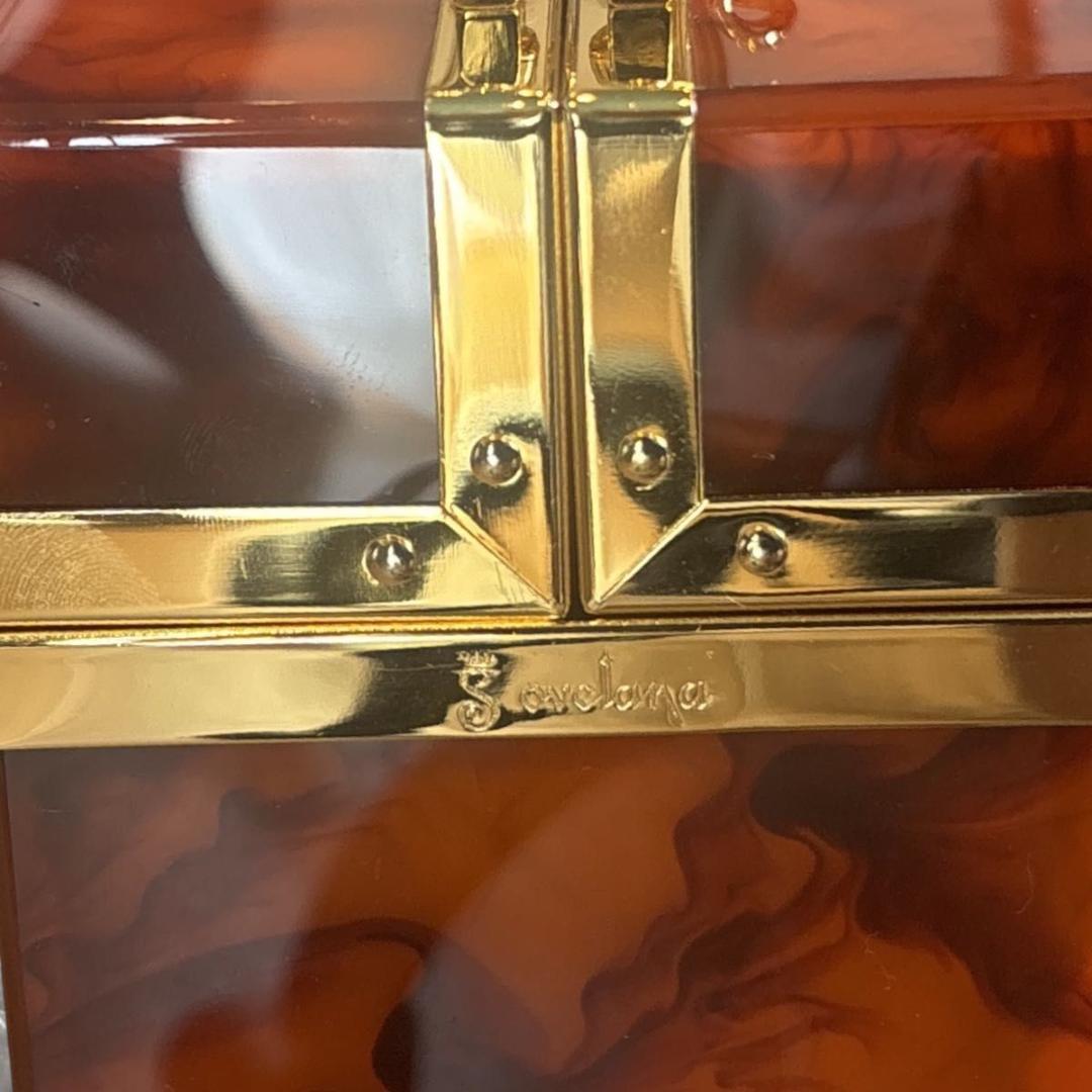【美品】ボルサソベラナ　バニティバッグ　ハンドバッグ　Red×Gold