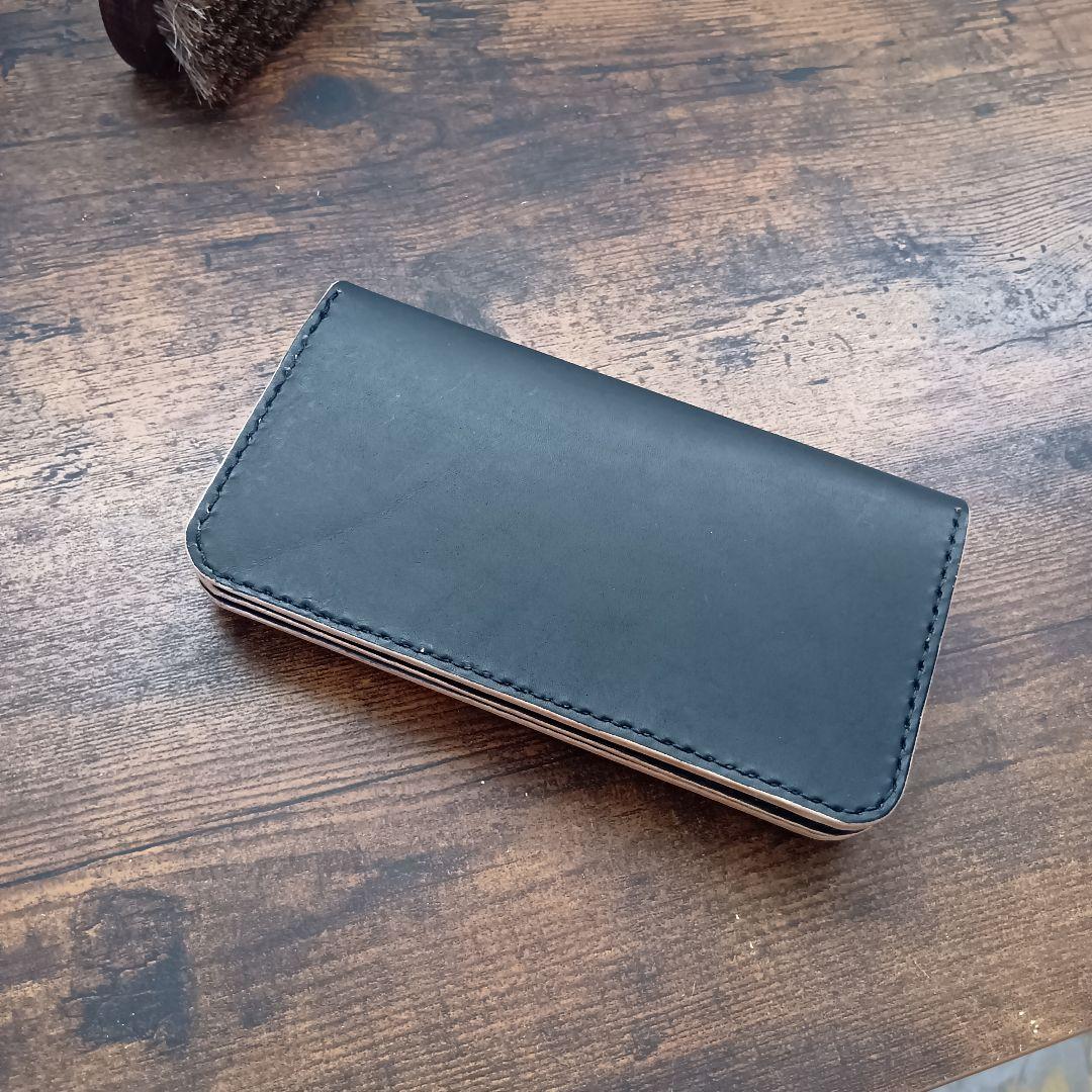 ★丘染め　ブラック★ロングトラッカーウォレット