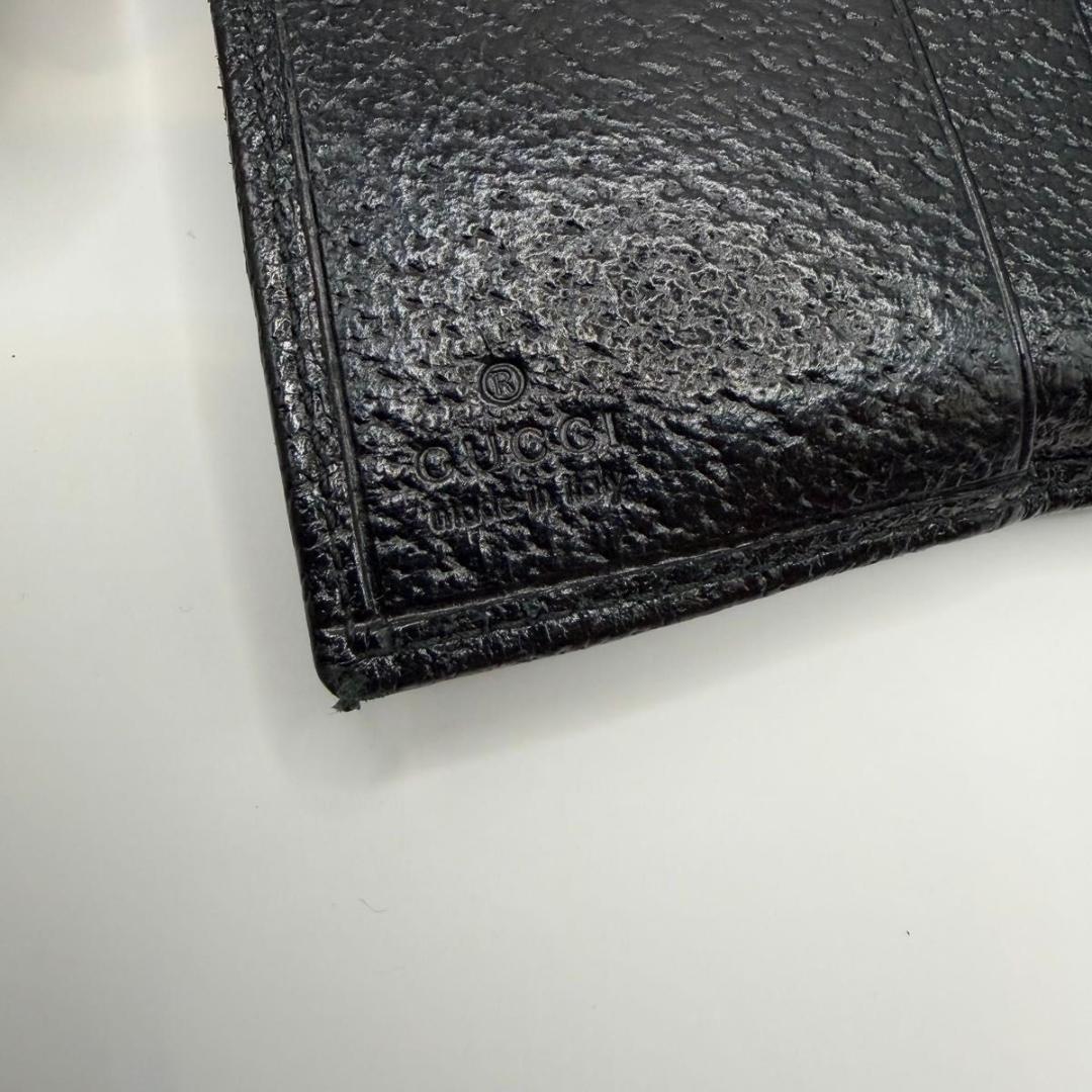 希少✨GUCCI シェリーライン 二つ折り財布 ユニセックス ブラック レザー