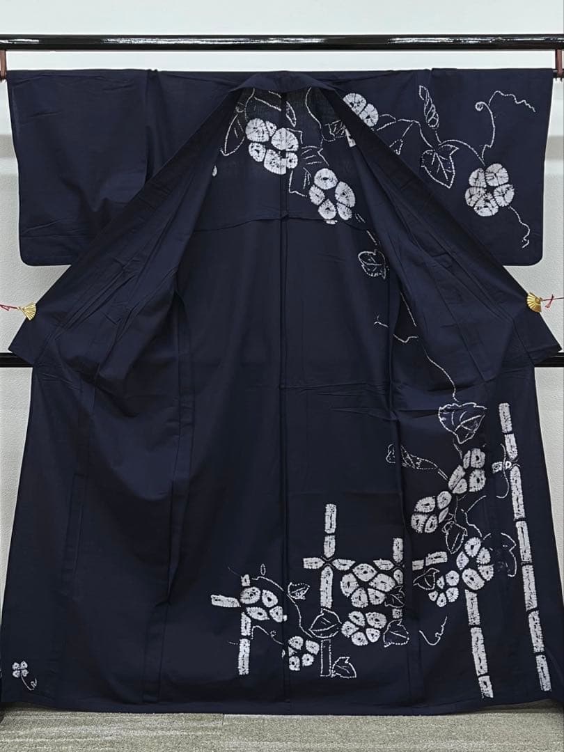 絞り 浴衣 アサガオ 絵羽浴衣 綿 夏物 NY038