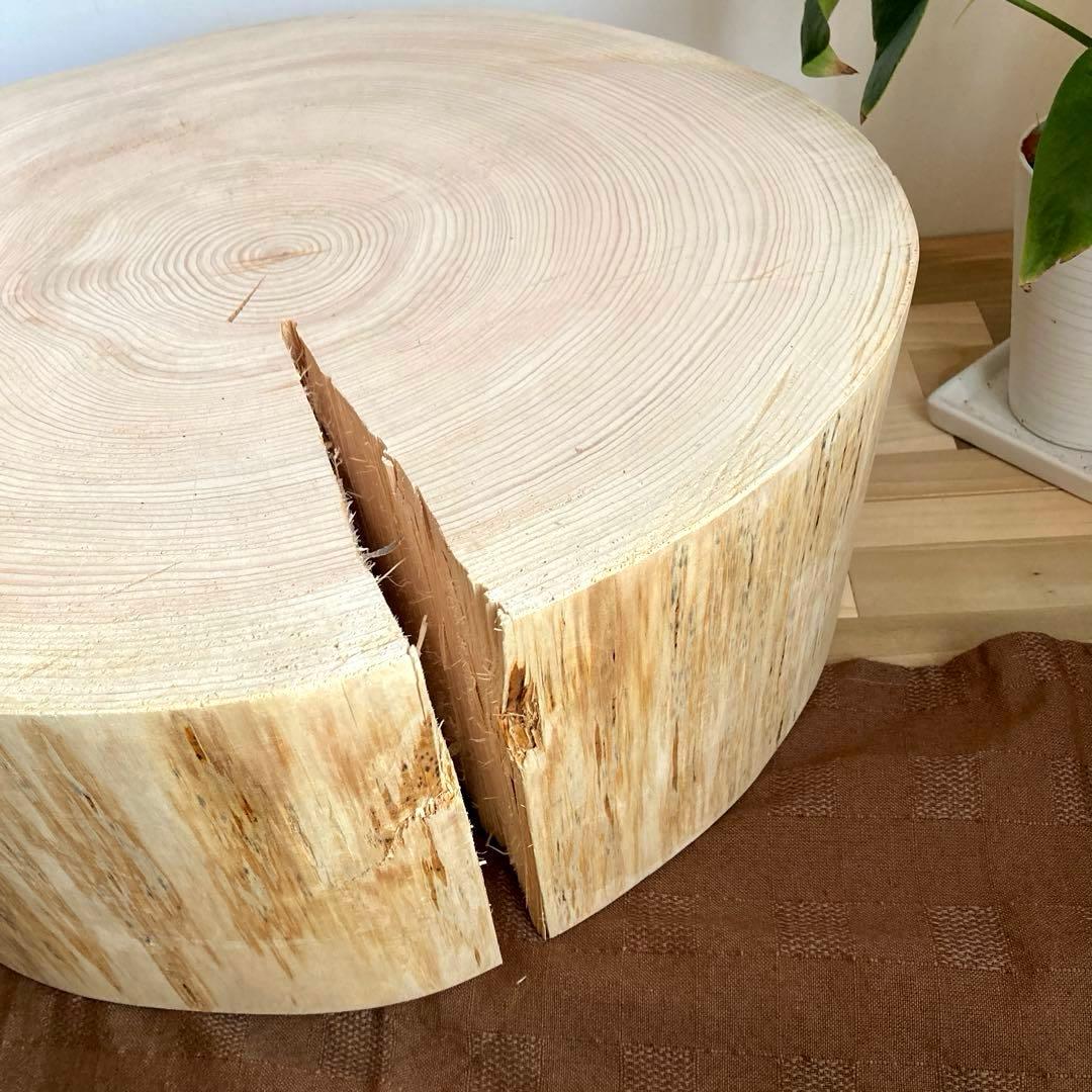特大直径47cm 切り株 スツール サイドテーブル 樹齢約80年 ハンドメイドD
