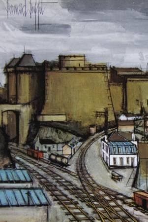 ベルナール・ビュッフェ「Brest,le chateau」希少画集の額装画
