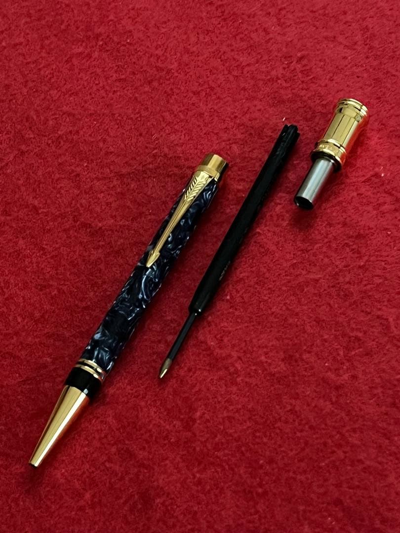 パーカーボールペン デュオフォールド‼️綺麗‼️木製専用ケース入‼️ネーム刻印あり