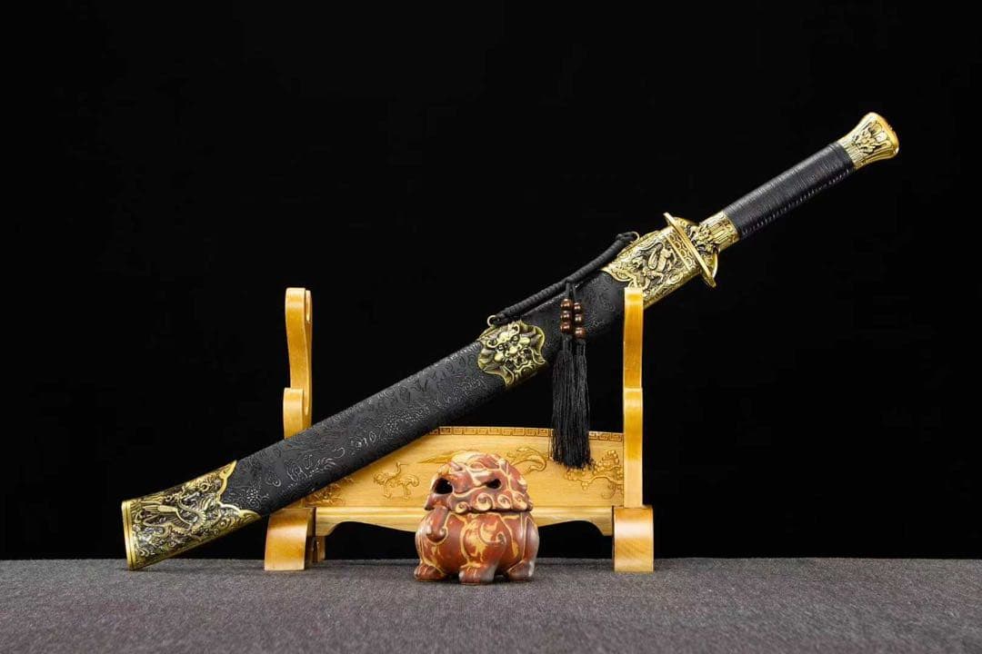 黒竜紋龍虎 美術刀 刀装具 模擬刀 日本刀 模造刀 武具 舞踊刀