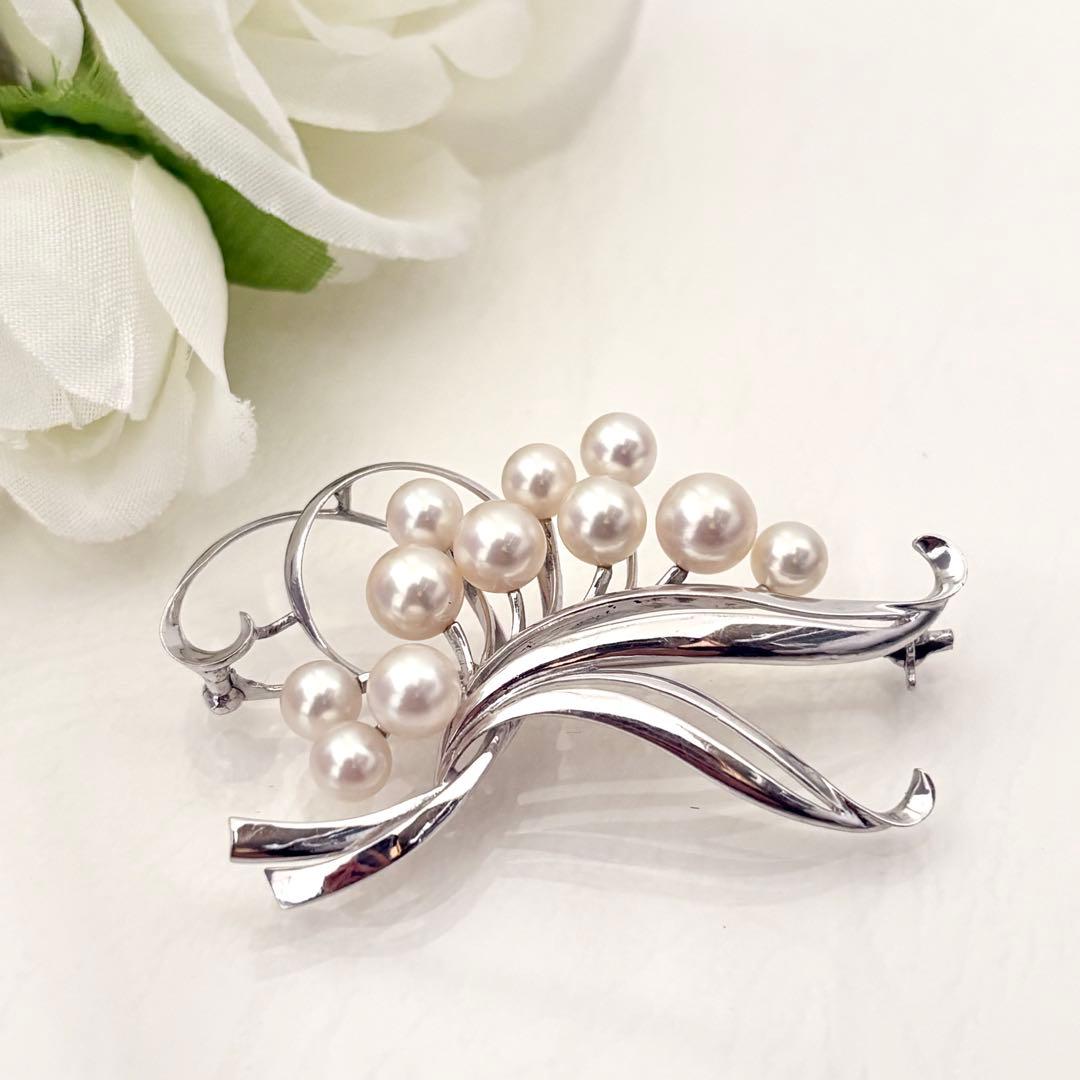 ☆美品☆ミキモト シルバー パール ブローチ 皇室御用達ブランド