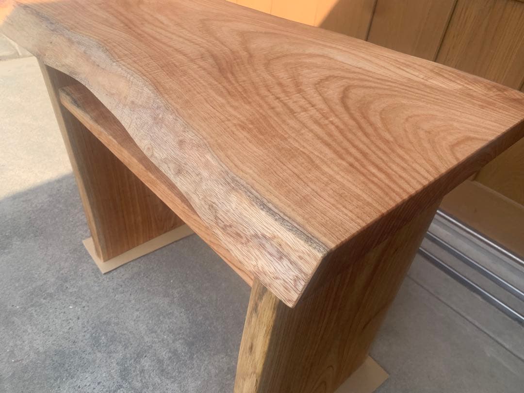 ☆ローズマリー☆無垢材(耳付栴檀一枚板)PCデスクオーダー製作＊高さ75㌢