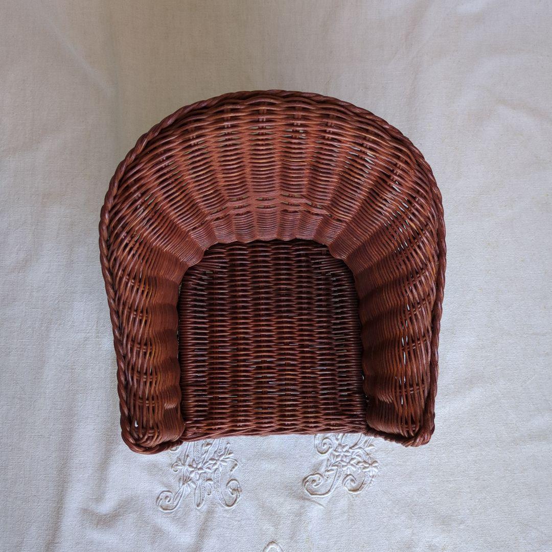 フランスアンティーク ドールチェア ① ローズマダー ラタン 美術品