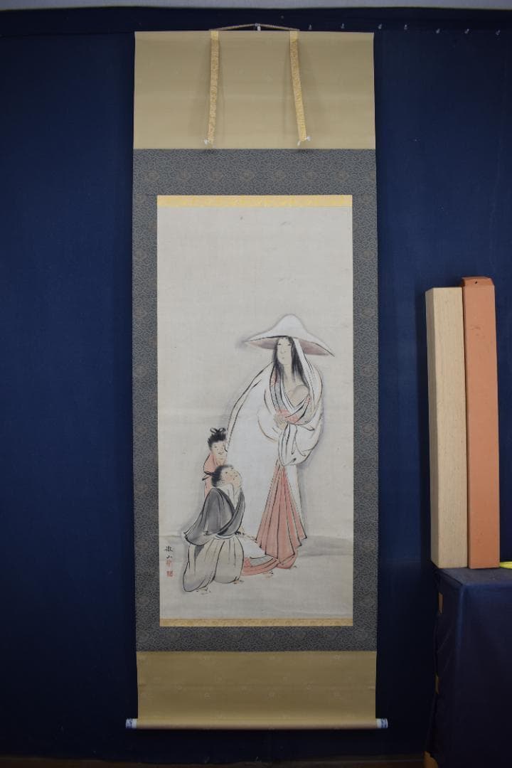 真作】森徹山/常磐御前図/義経の母/掛軸☆宝船☆Z-404 - メルカリ