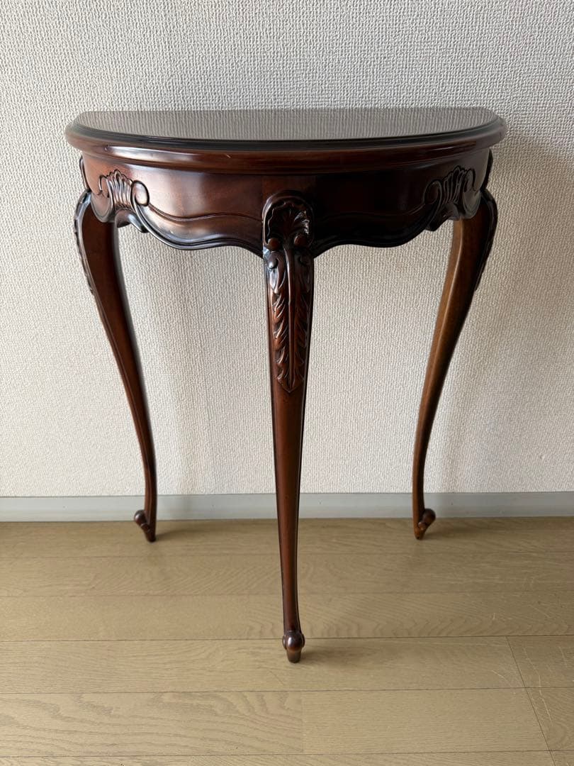 アンティーク調　猫足テーブル ダイニングテーブル 幅75cm アンティーク 猫脚 クラシック 二人用