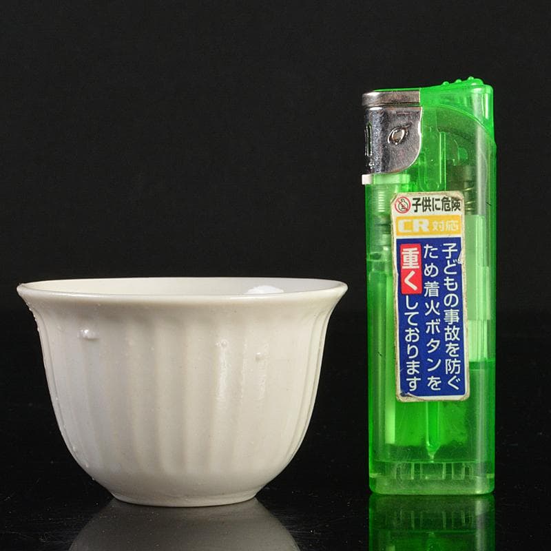 煎茶道具 徳化窯 白磁 線文 煎茶碗 五客 時代箱付 M