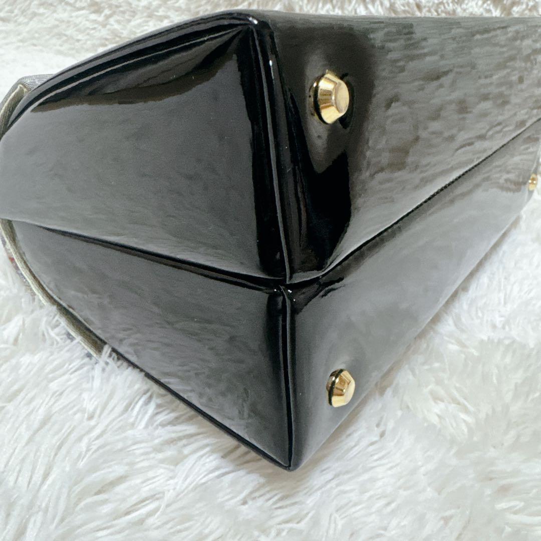 ✨美品✨利休バッグ 和装用バッグ グレーと黒エナメルのコンビ