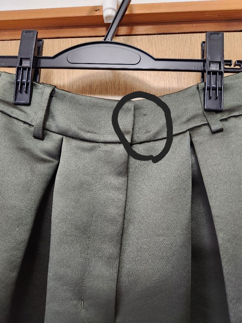 Heve へイヴ サテンフレアガウチョパンツ オリーブ 36