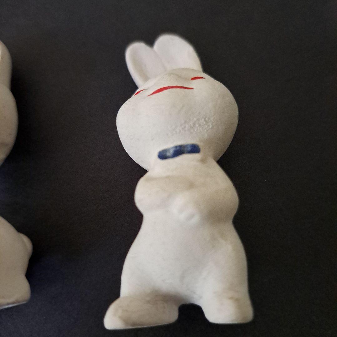 初期ピョンちゃん 超希少 素焼 白ピョンちゃん 1950…60年二体 エスエス