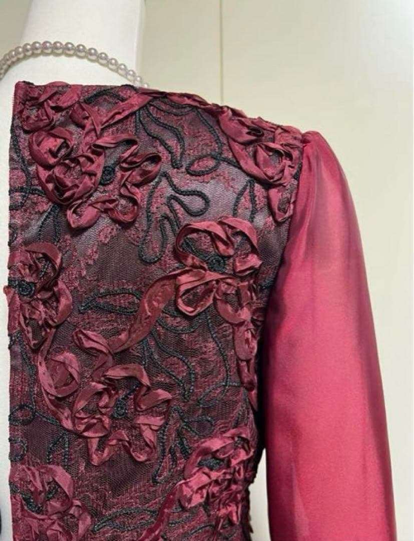 新品東京ソワールMARIKO KOHGA 日本製 高級刺繍レースドレスワンピース