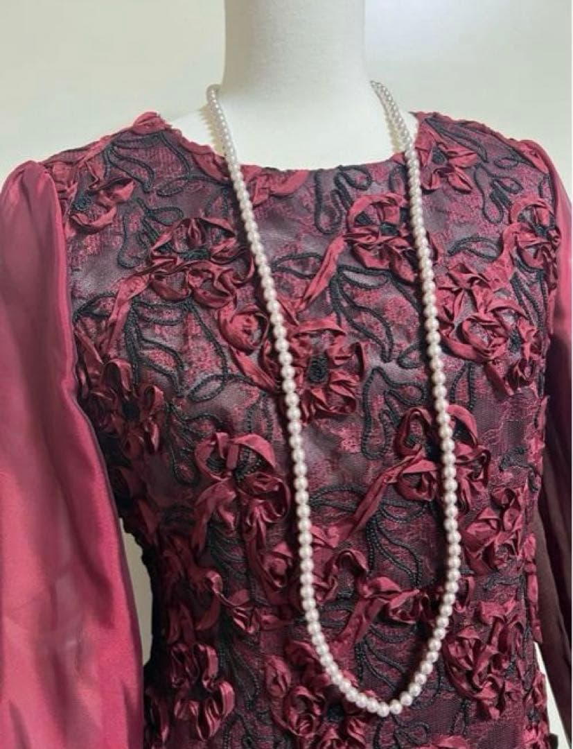 新品東京ソワールMARIKO KOHGA 日本製 高級刺繍レースドレスワンピース